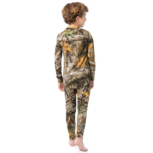 Realtree Boys' Performance Thermal Underwear Long Johns Base Layer Set, Realtree Edge Camo, 4/5