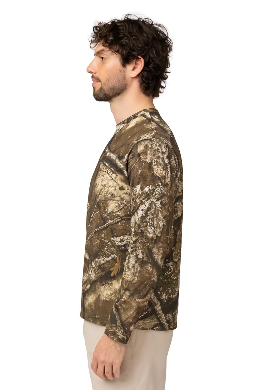 Authentic Realtree APX Camouflage Long Sleeve Tee - Scent Control Technology | UPF 30 Protection | Unisex Adult | Crewneck Cotton Blend Shirt