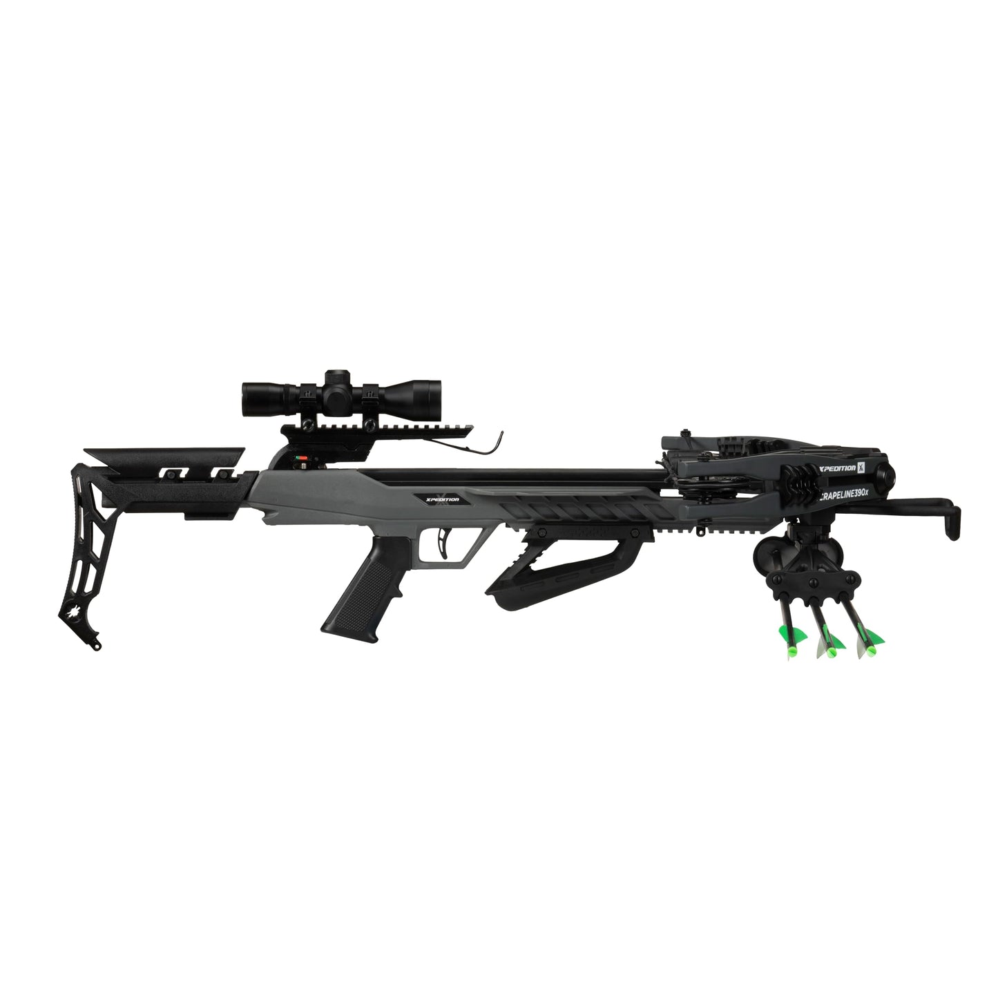 Xpedition Archery Scrapeline 390X Crossbow, 6.7LB 390 Feet Per Second Compound Crossbow Package with 4X32 Scope