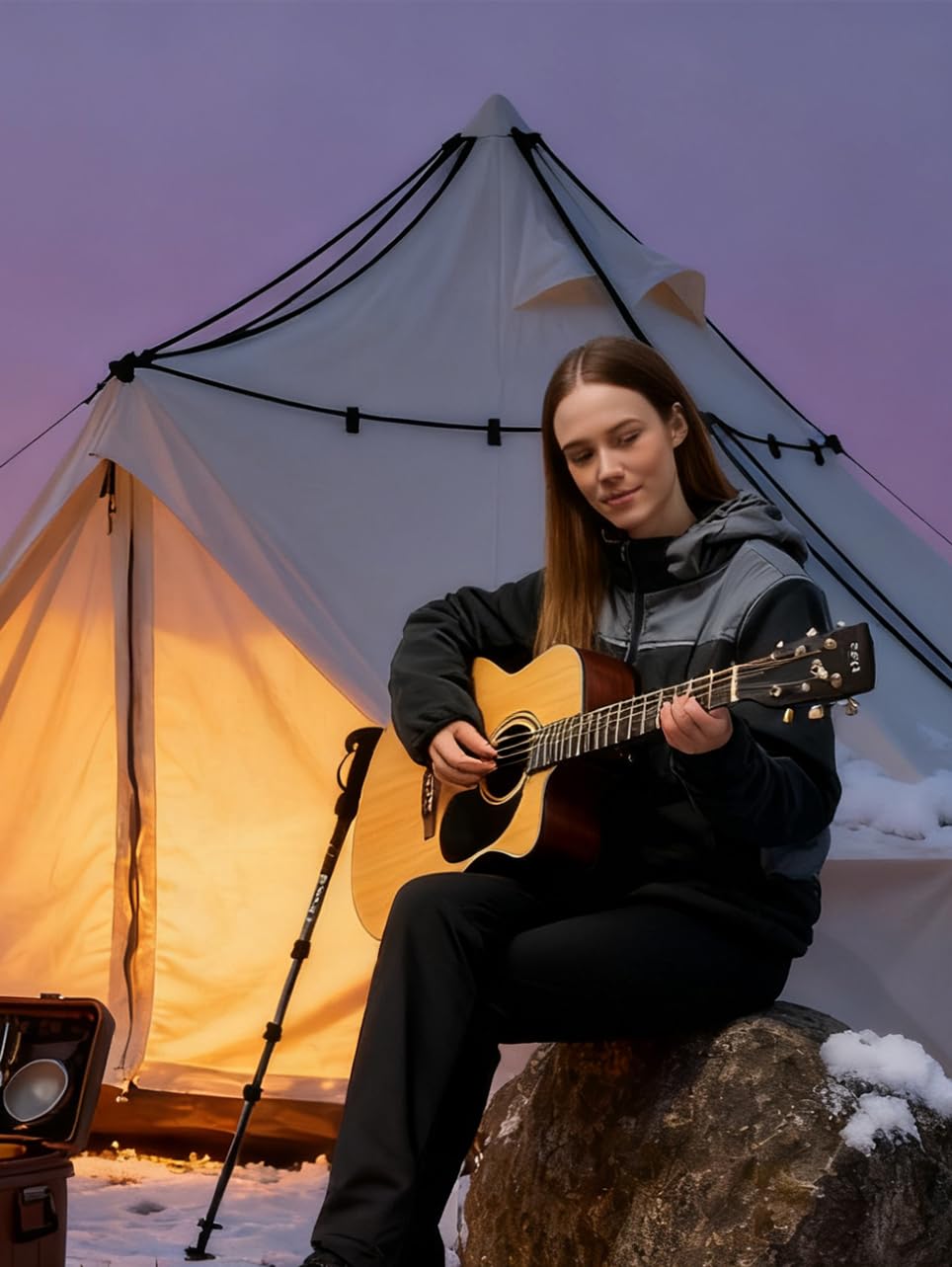 Hunt Quiet Women’s Heated Jacket Fleece with Power Bank, Rechargeable Coat for Hunting (Black, Size M)