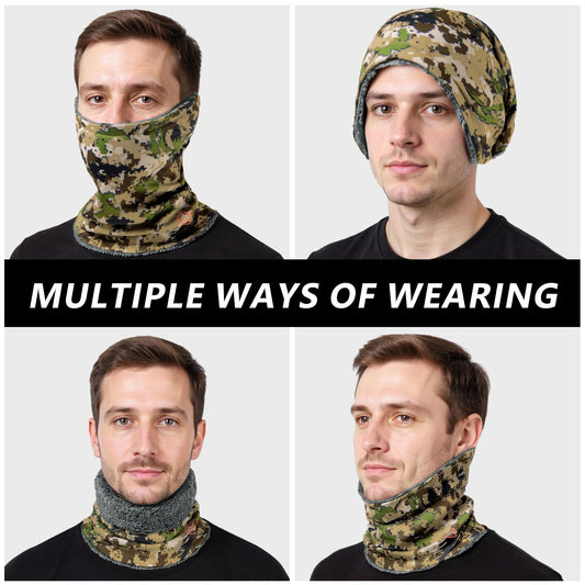 BASSDASH Unisex Winter Neck Gaiter Warmer Insulated Fleece Hunting Face Mask Water Resistant for Fishing Hiking Skiing