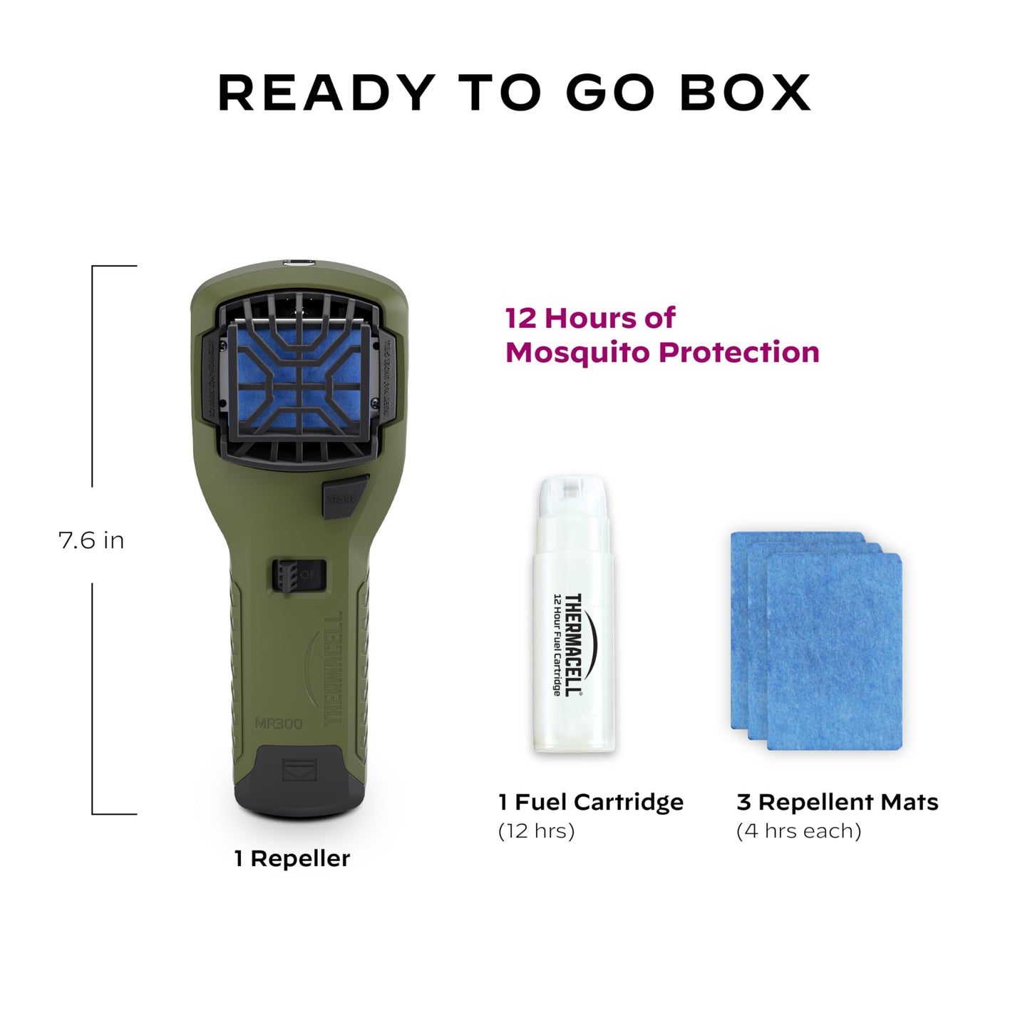 Thermacell Mosquito Portable Repeller; Includes 12-Hour Refill; 15 Foot Zone of Protection; Highly Effective Mosquito Repellent; Deet Free Bug Spray Alternative; Scent Free