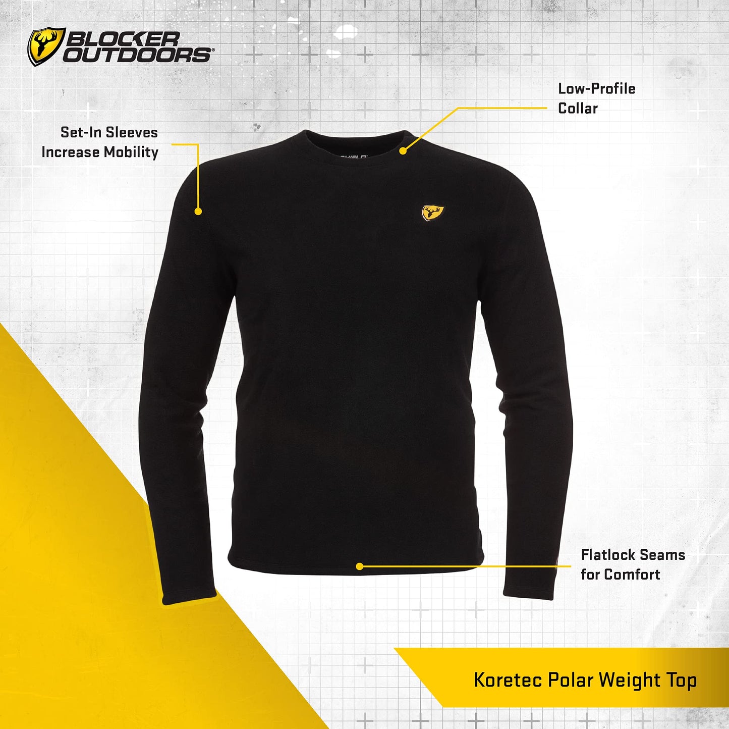 SCENTBLOCKER Shield Series Koretec Polar Weight Top, Base Layer Men’s Shirt - Black (Large)