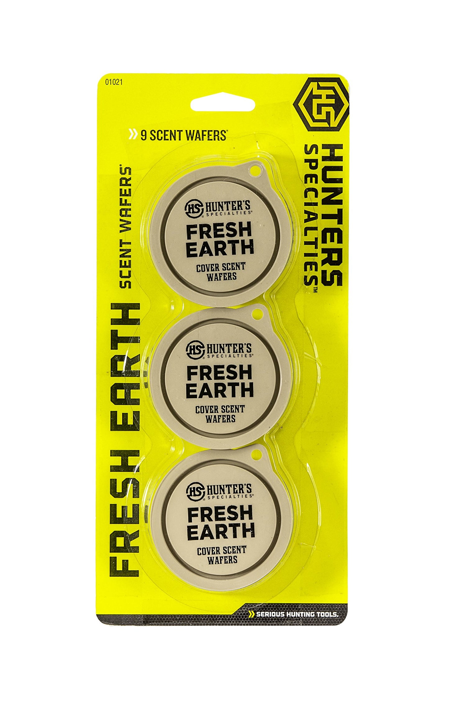 Hunters Specialties Long Lasting Fresh Earth Cover Scent Wafers for Hunting - 9 Wafers Per Pack, 3 Storage Containers Included
