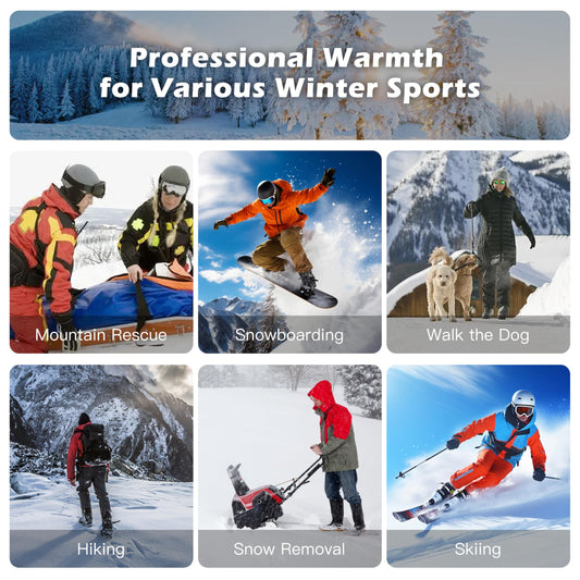 AiQiKang Heated Socks for Men Women Rechargeable Battery Powered Electric Thermal Heating Socks with 4 Heat Settings Foot Warmers for Cold Weather Hunting Hiking Outdoor Winter Work Sports