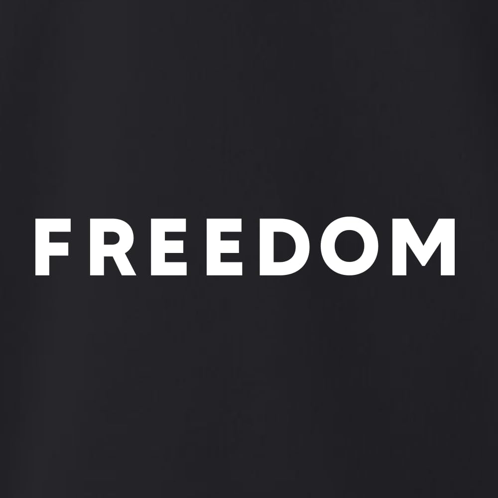 Freedom Shirt – Simple Freedom Text T Shirt for Men & Women Patriotic American Pride USA Flag Mens Long Sleeve Shirt, Black, Large