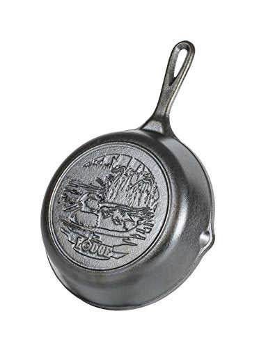 Lodge Wildlife Series-8" Cast Iron Skillet with Duck Scene, 8", Black