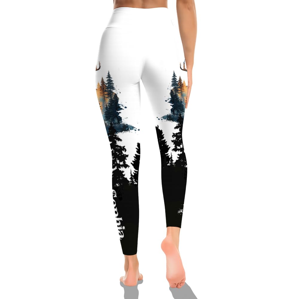 TeeHakie Personalized Deer Hunting Hoodie and Leggings Set – Country Girl Custom Name 3D Sweatshirt and Pants Outfit for Women (US, Alpha, Small, 5X-Large, Regular, Regular, Hunting Art)