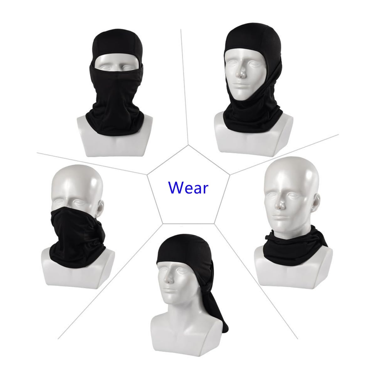 4 Pieces Camo Balaclava Sun Protection Hood Face Cover Ski Mask Full Head Mask for Men and Women for Hunting Fishing