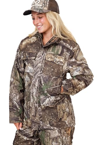 Realtree Women's APX Camo Water Resistant Insulated Parka – Unstoppable Cold Weather Hunting Jacket, Ultra-Quiet & Rugged | Size M