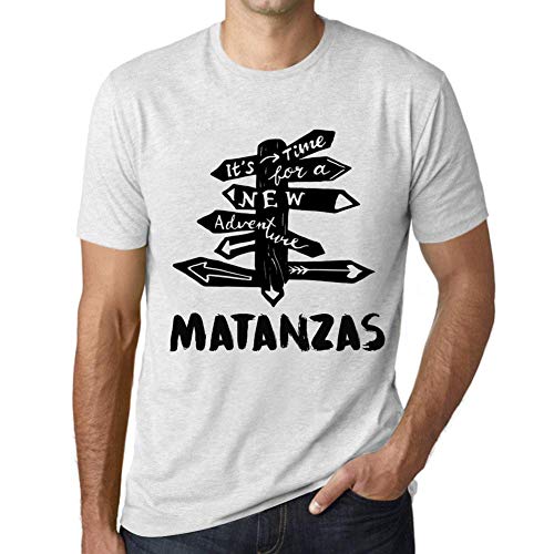 Men's Graphic T-Shirt It’s Time for A New Adventure in Matanzas Eco-Friendly Limited Edition Short Sleeve Tee-Shirt Vintage Birthday Gift Novelty Vintage White L
