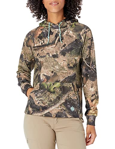 Nomad womens Utility Hoodie | Mid-Weight Water Resistant Hunting Fleece, Mossy Oak Droptine Camo, Medium