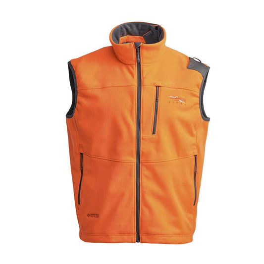 SITKA Men's Stratus Windstopper Water Repellent Ultra-Quiet Fleece Hunting Vest, Blaze Orange, Large
