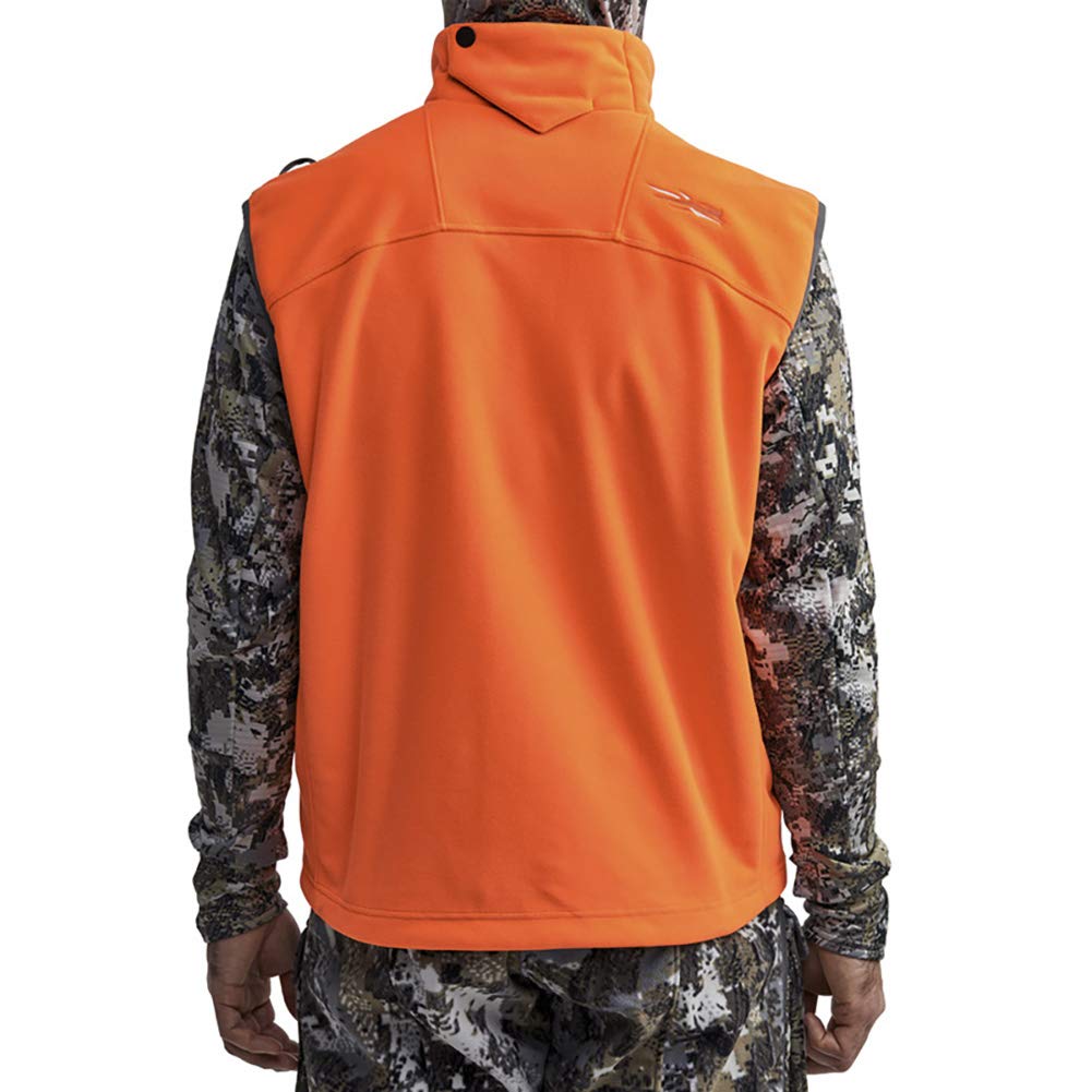 SITKA Men's Stratus Windstopper Water Repellent Ultra-Quiet Fleece Hunting Vest, Blaze Orange, Large