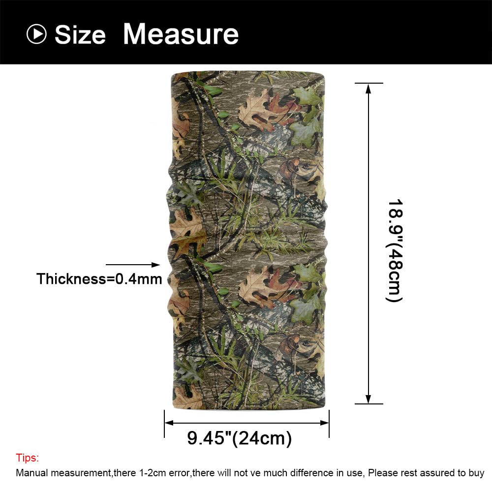 WTACTFUL 2 Pack Camo Face Mask Bandana for Men Camouflage Balaclava Fishing Neck Gaiter Headband Headwear Sweatband Wristband for Women Cycling Motorcycle Running Training Hiking Hunting Women #1 + #5