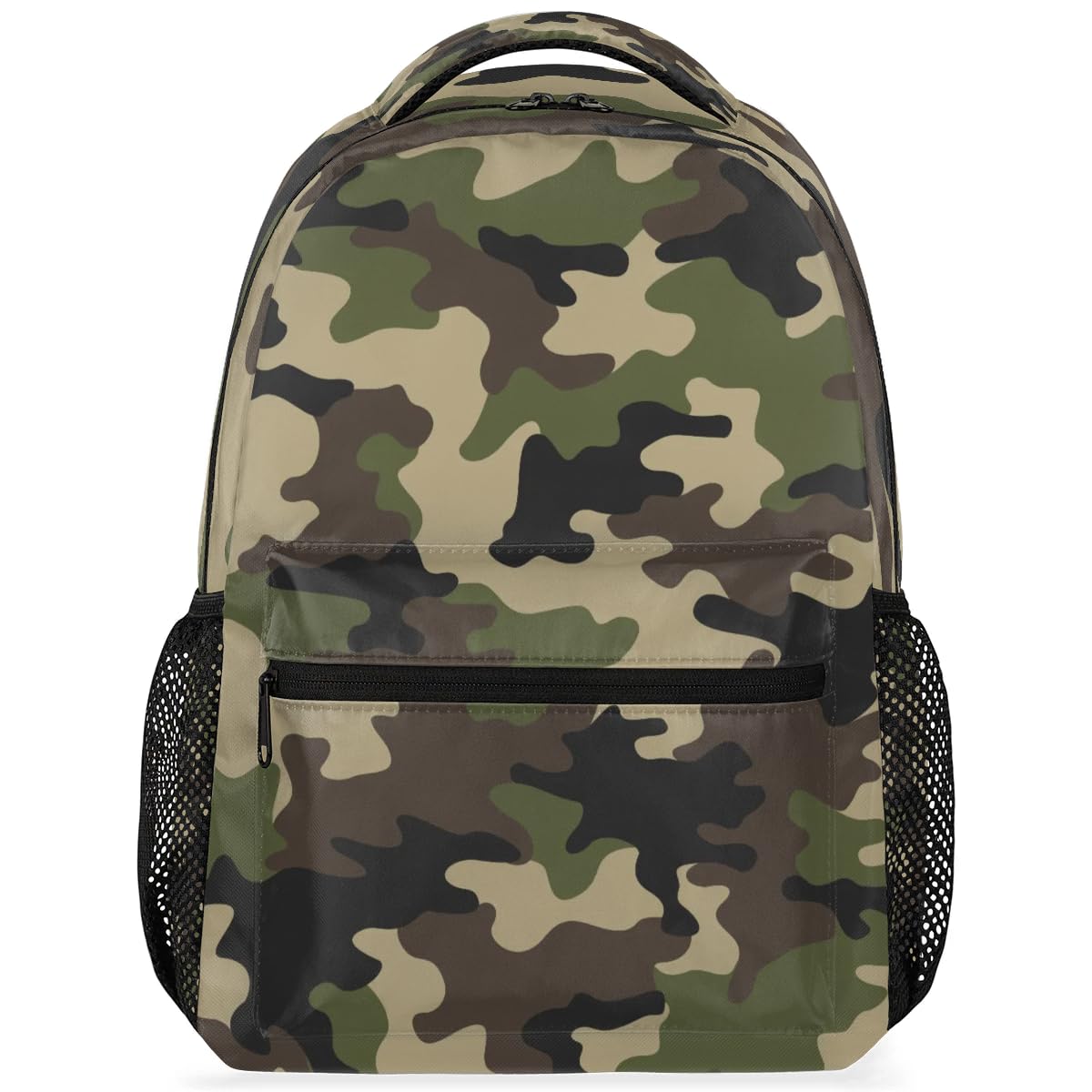 Bardic Camouflage Print Kids Backpack for Boys Girls, 16 Inch School Backpack Military Camo Elementary School Bag Students Bookbags Travel Laptop Backpacks Casual Daypack