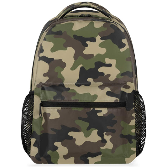 Bardic Camouflage Print Kids Backpack for Boys Girls, 16 Inch School Backpack Military Camo Elementary School Bag Students Bookbags Travel Laptop Backpacks Casual Daypack