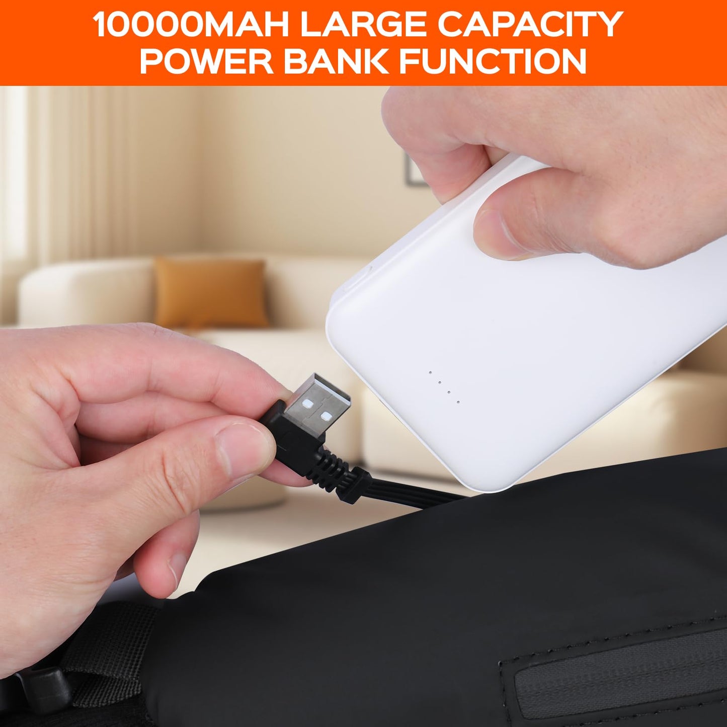 Rechargeable Heated Hand Warmer Pouch with 10000mAh Power Bank, 3 Heat Settings Electric Hand Muff for Outdoor Activities