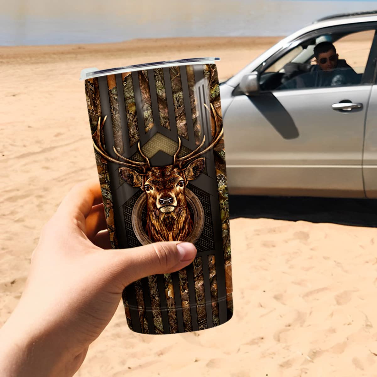 winorax Deer Hunting Tumbler 20oz Hunter Gifts For Men Hunters Double Wall Vacuum Thermos Insulated Tumblers Travel Coffee Mug Cup With Lid Cups Gift For Men Women Dad Papa