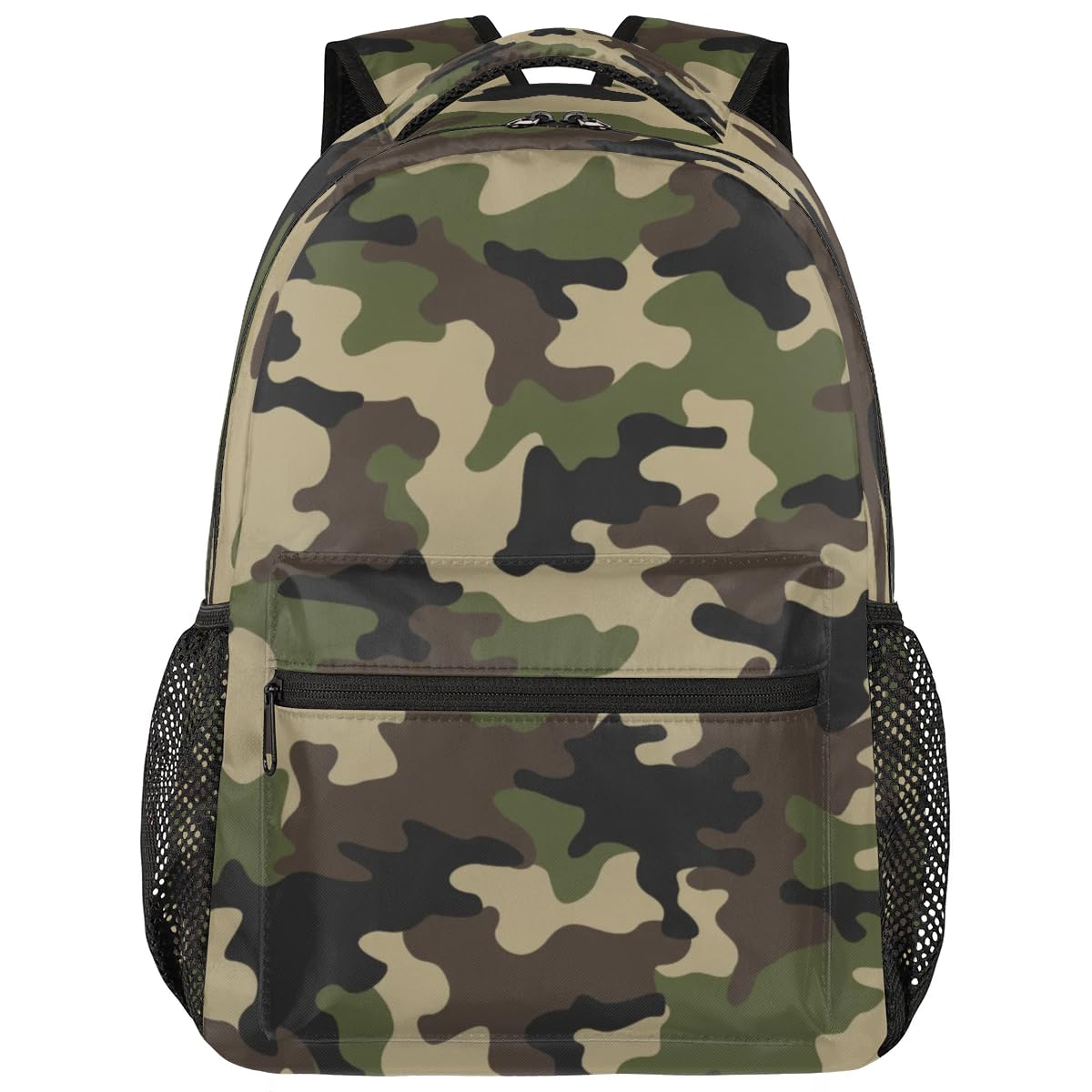 Bardic Camouflage Print Kids Backpack for Boys Girls, 16 Inch School Backpack Military Camo Elementary School Bag Students Bookbags Travel Laptop Backpacks Casual Daypack