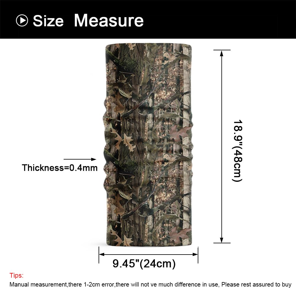 WTACTFUL 2 Pack Camo Face Mask Bandana for Men Camouflage Balaclava Fishing Neck Gaiter Headband Headwear Sweatband Wristband for Women Cycling Motorcycle Running Training Hiking Hunting Women #1 + #5