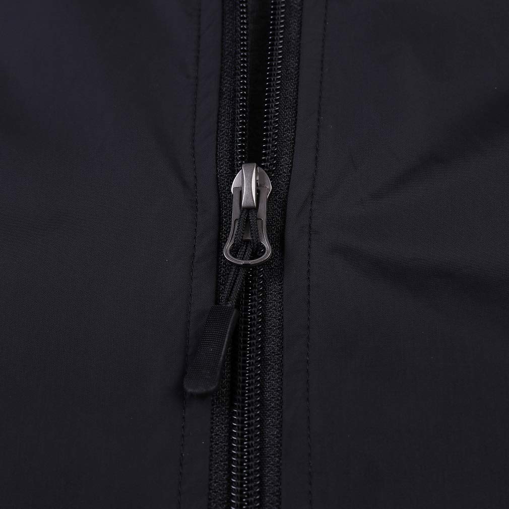 Jingle Bongala Boys Girls Lightweight Breathable Raincoat Waterproof Hooded Rain Jacket Windbreaker Easy to Fold-Black-160