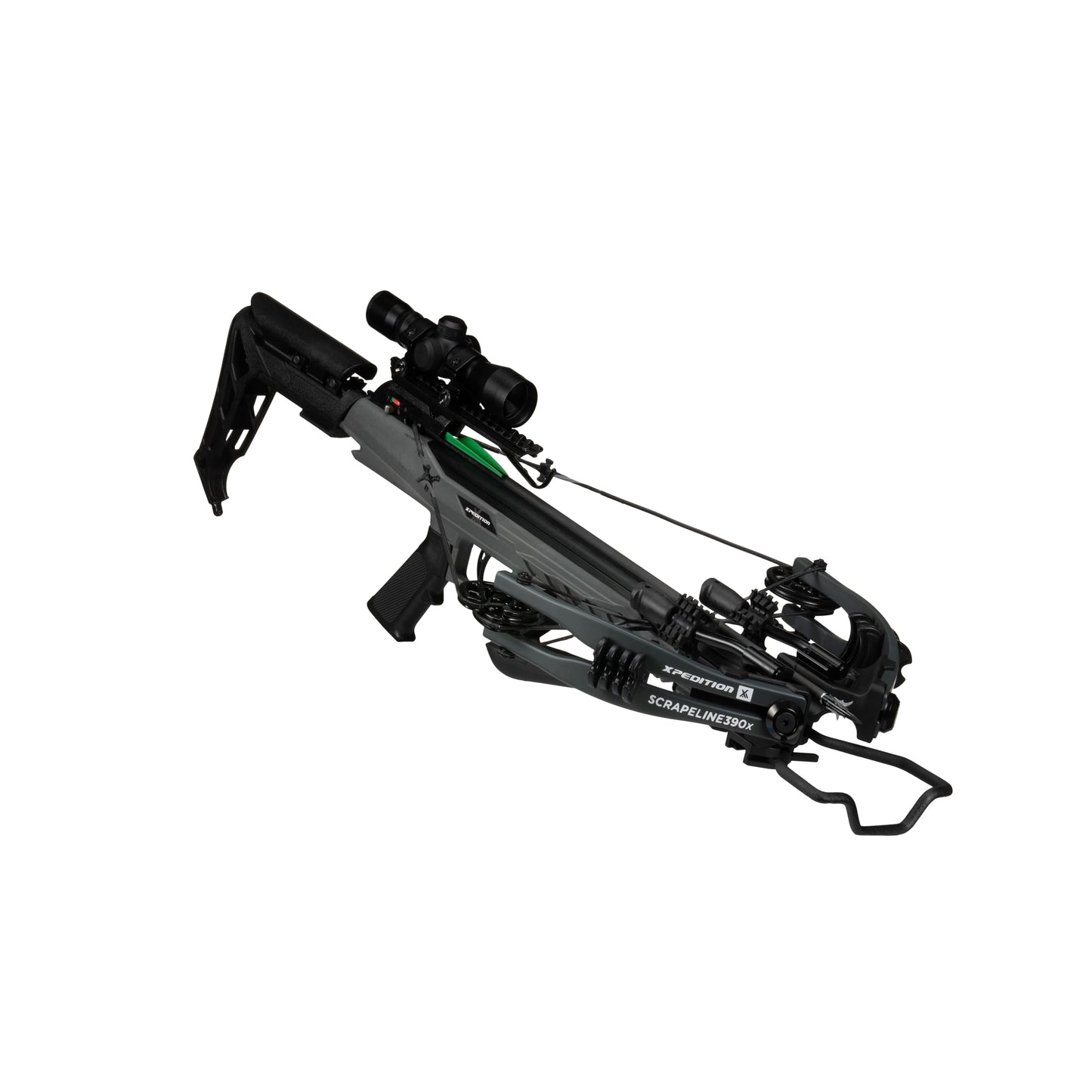 Xpedition Archery Scrapeline 390X Crossbow, 6.7LB 390 Feet Per Second Compound Crossbow Package with 4X32 Scope