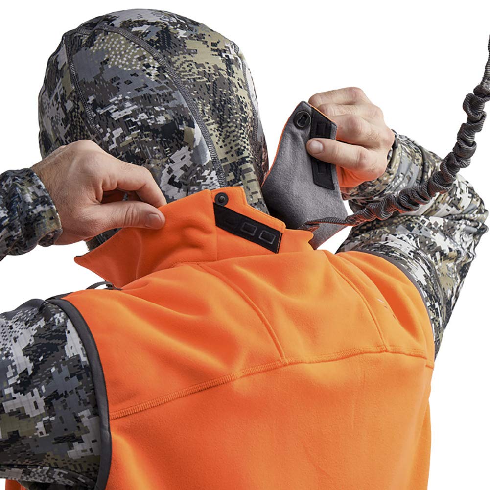 SITKA Men's Stratus Windstopper Water Repellent Ultra-Quiet Fleece Hunting Vest, Blaze Orange, Large
