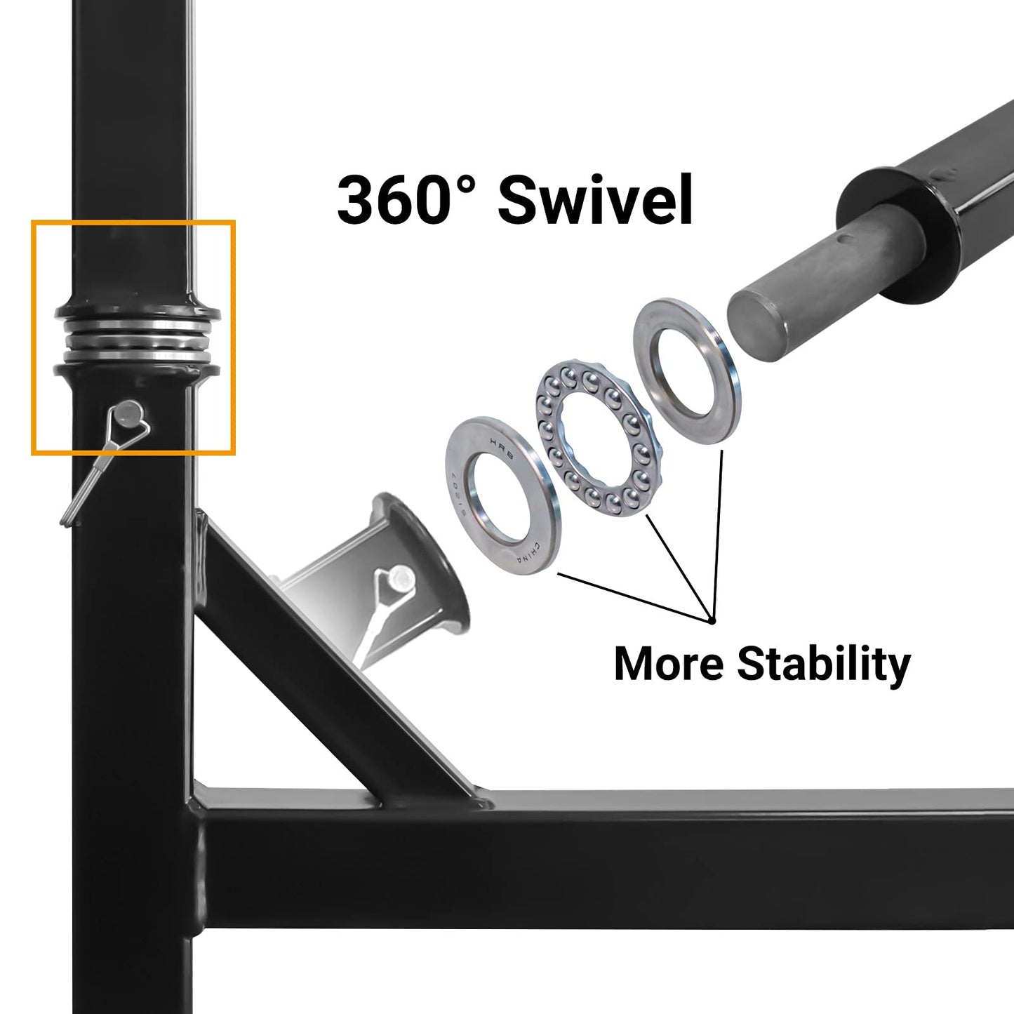 Highwild Truck Hitch Game Hoist & Gambrel - 500lbs with 360 Degree Swivel - Complete Hoist Kit (Included Winch/Gambrel)
