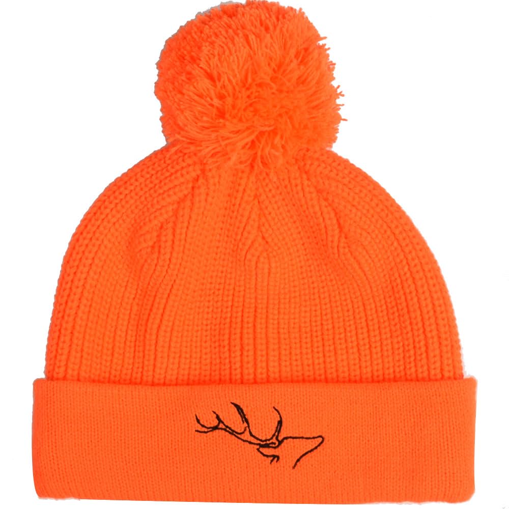 EDTREK Country Girl Knit Pom Beanie - Professional Womens Hunting Hat Fishing Beanie Hiking Pompom (Blaze Orange - Buck)