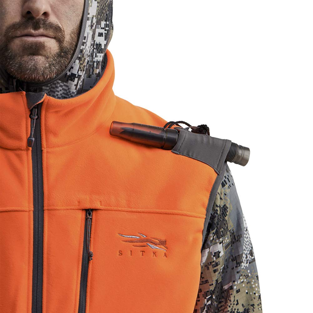 SITKA Men's Stratus Windstopper Water Repellent Ultra-Quiet Fleece Hunting Vest, Blaze Orange, Large