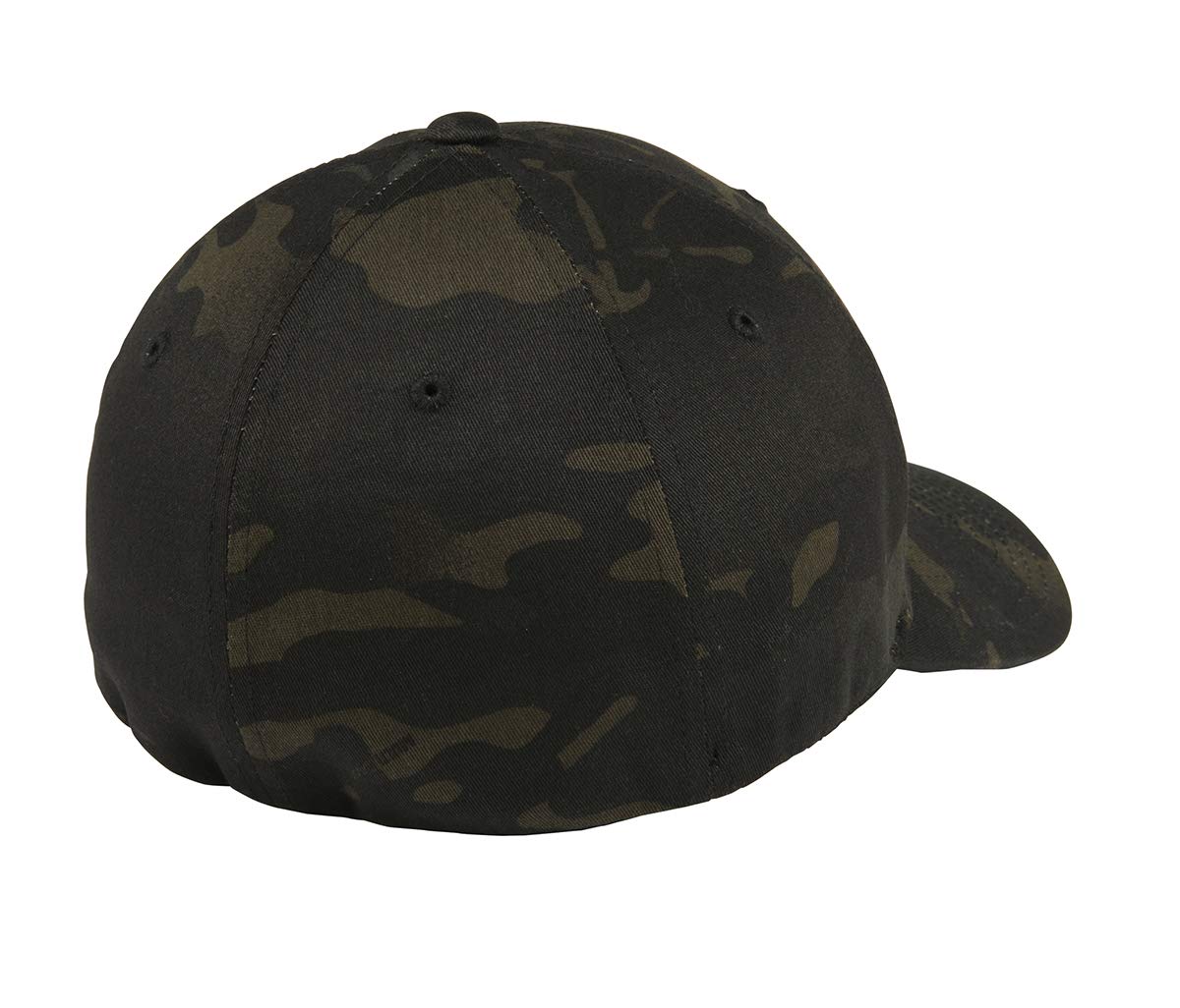 Custom Hat. Multicamo Flex Fitted Baseball Cap 6277. Embroidered. Place Your Own Logo or Design (L/XL, Multicam Black)