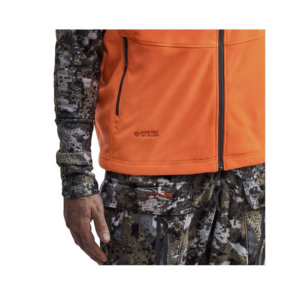SITKA Men's Stratus Windstopper Water Repellent Ultra-Quiet Fleece Hunting Vest, Blaze Orange, Large