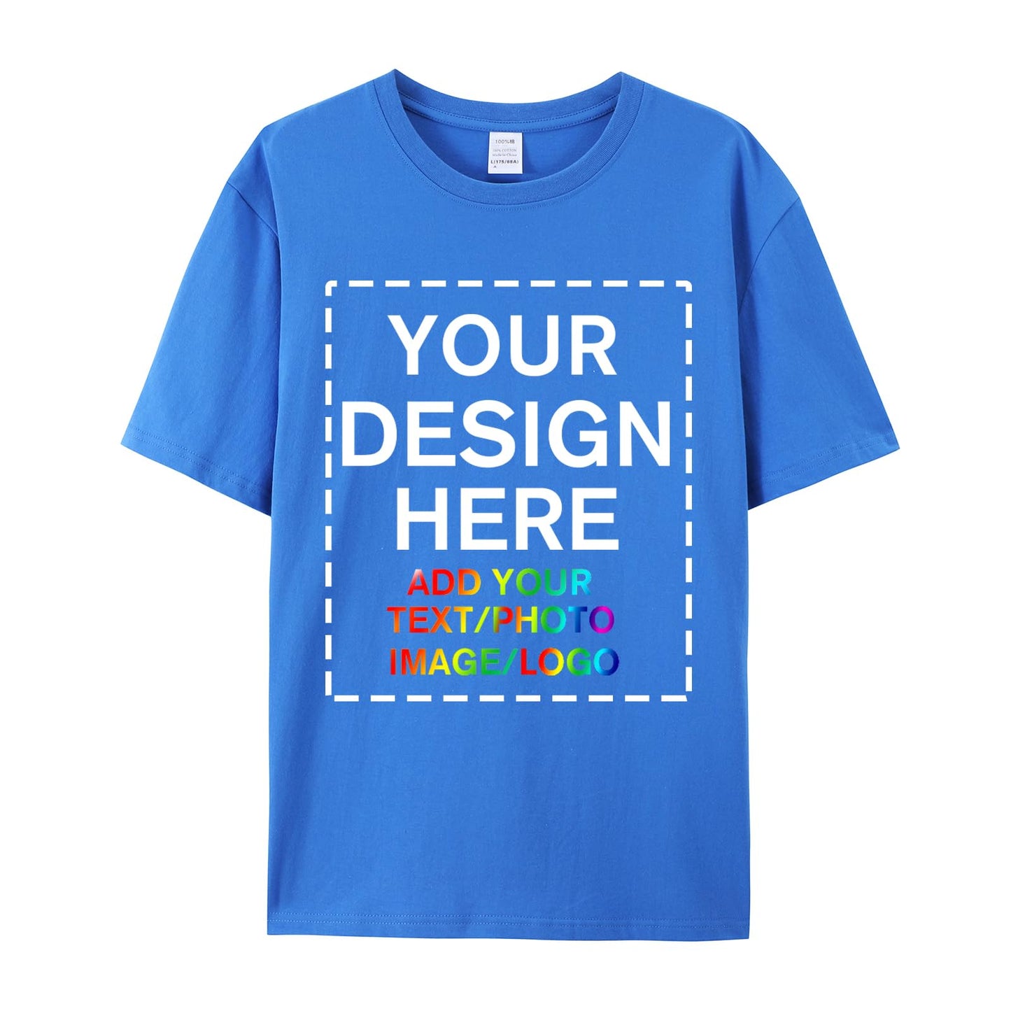 Custom Your Own Shirts with Photo Text & Logo - Personalized Tee Shirt for Men Women & Kids - Custom Personalized T Shirt RoyalBlue