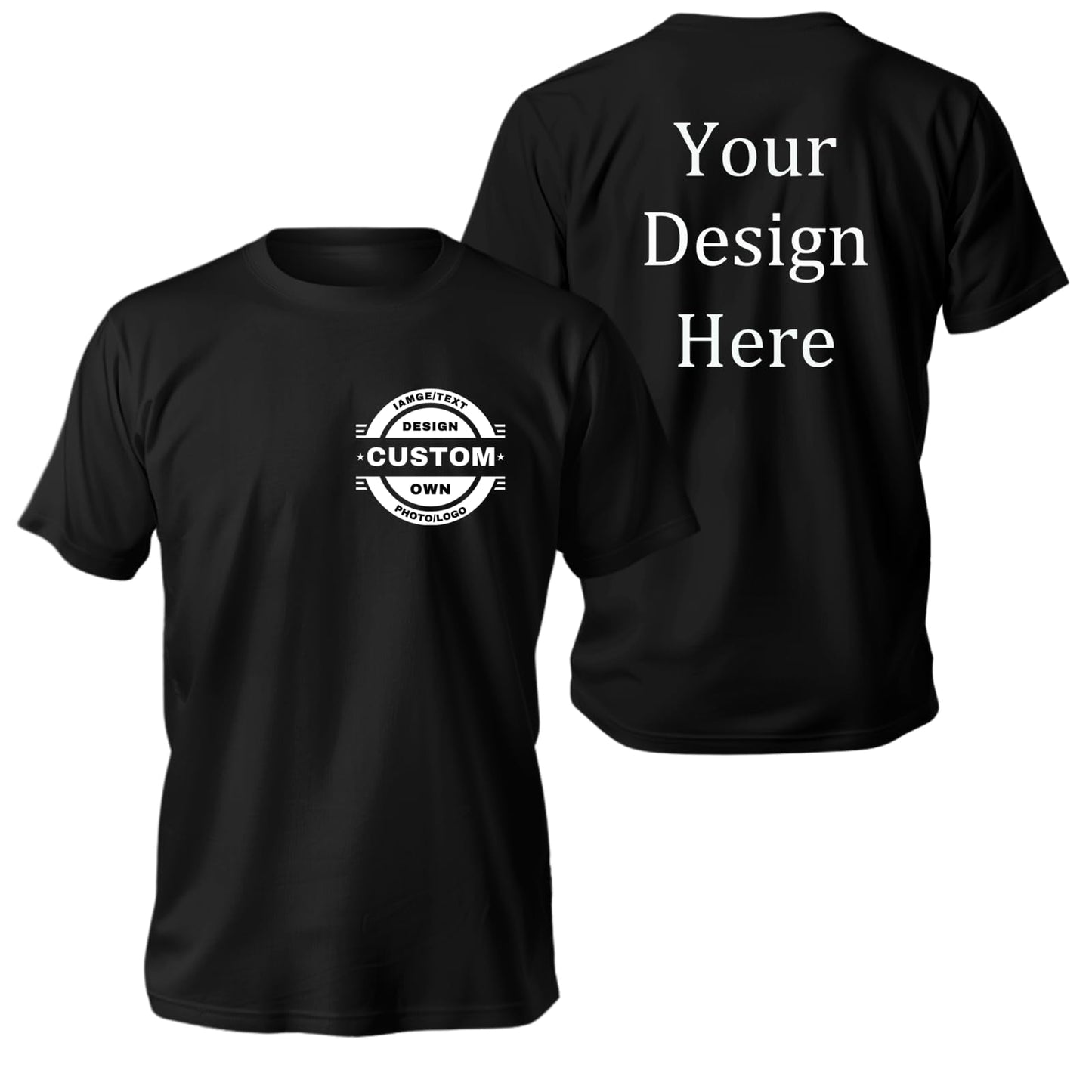 Custom t Shirts Design Your Own for Men & Women Personalized t Shirts Customized t Shirts Add Your Image Photo/Text/S Black