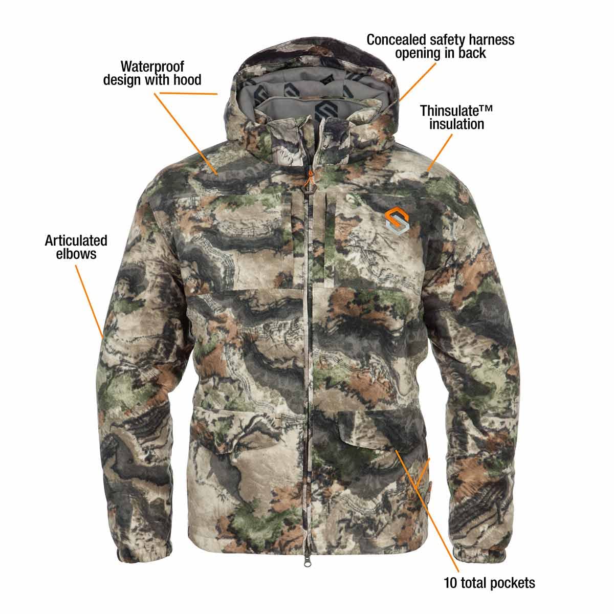 ScentLok BE:1 Fortress Windproof Waterproof Insulated Scent Control Camo Hunting Parka (Mossy Oak Terra Gila, Large)