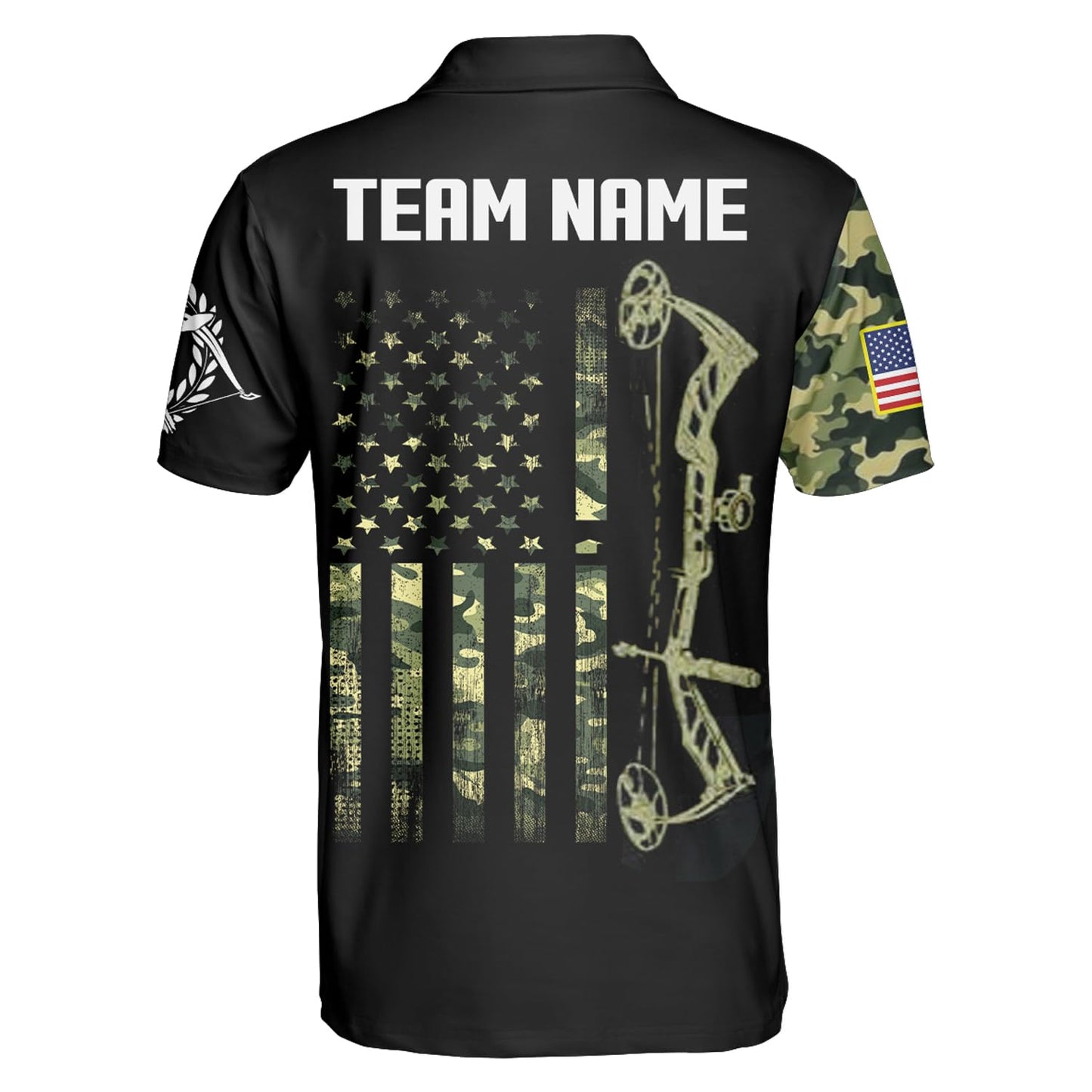 Custom Skull Camo Bowhunting Bow Archery Shirt, Personalized Name and Team Name Archery Jersey Shirt, Bow Hunting Archery Polo Shirts 3D