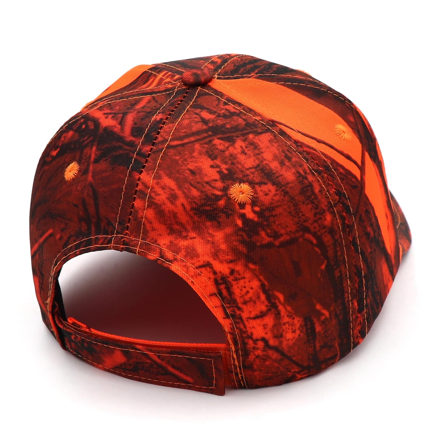 JUSOCC Deer Hunting Camouflage Hats Embroidery Adjustable Fishing Baseball Cap (US, Alpha, Medium, Orange Camo)