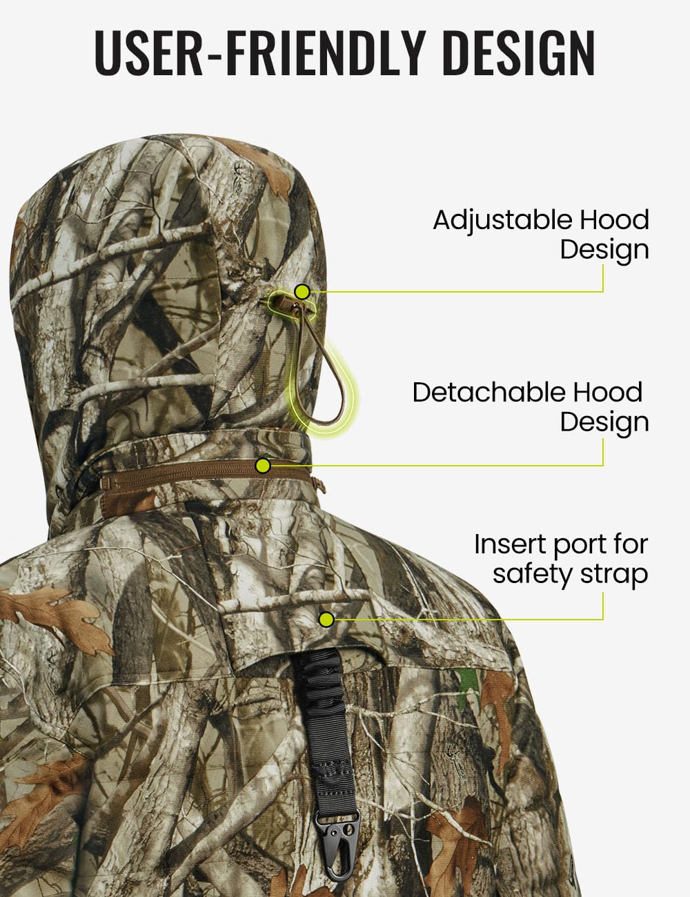 TIDEWE Hunting Jackets for Men, Silent Hunting Coat with 220G Insulation, Deer Hunting Clothes, Next Camo G2, S