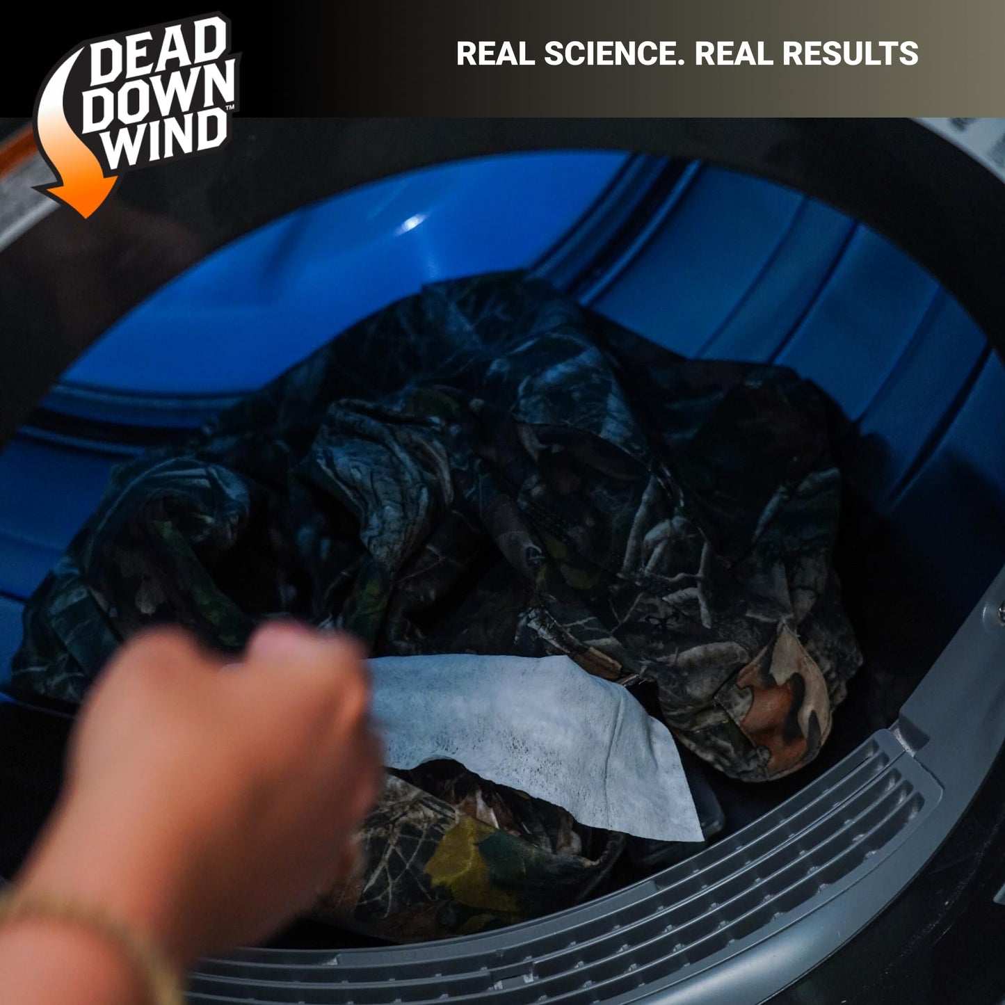 DEAD DOWN WIND Natural Woods Scented Odor Eliminating Dryer Sheets (15Ct) - Hunting Scent Control - Durable Hunting Scent Eliminators - Advanced Hunting Laundry Gear