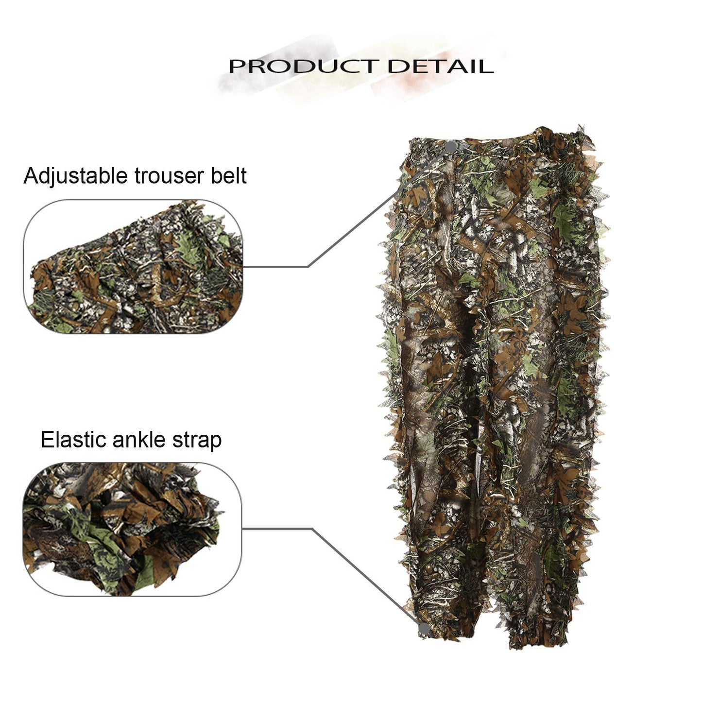EAmber Ghillie Suit Youth 3D Leaf Camo Camouflage Lightweight Clothing Suits for Jungle Hunting, CS Game, Airsoft, Wildlife Photography or Halloween