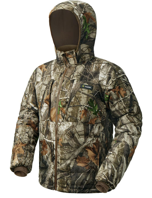 TIDEWE Hunting Jackets for Men, Silent Hunting Coat with 220G Insulation, Deer Hunting Clothes, Next Camo G2, L
