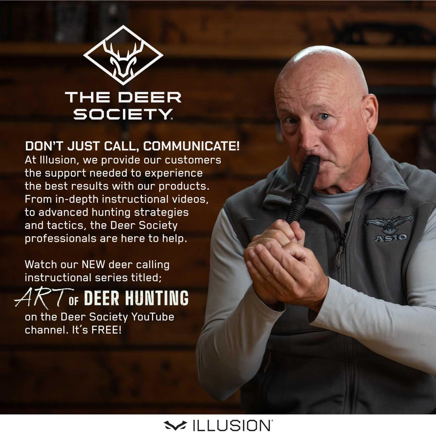 Extinguisher 2.0 Deer Call by Illusion | Grunt Tube | Buck, Doe, Fawn | Adjustable 10-in-1 Call | Color (MossyOak/Gray) | Freeze Resistant