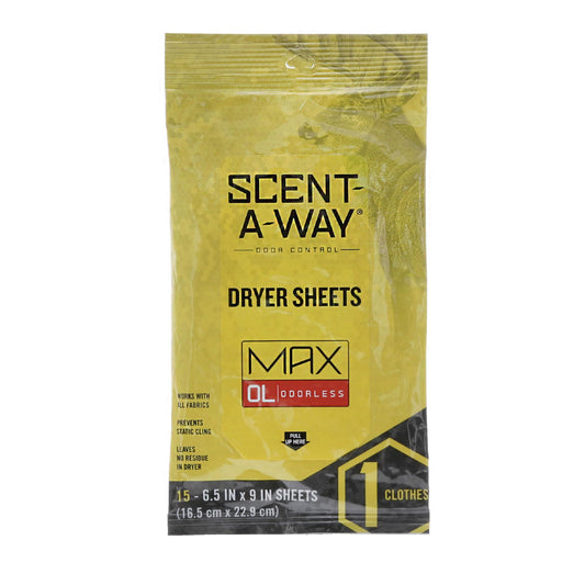 Hunters Specialties Scent-A-Way Dryer Sheets Unscented Spray Multi, Odorless