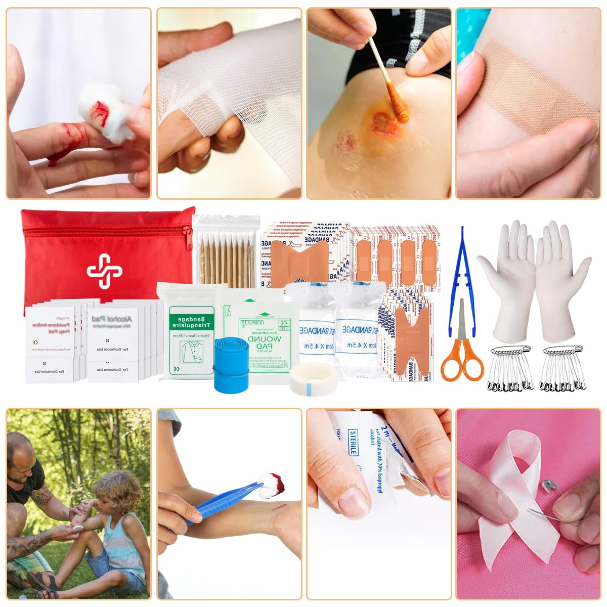 Survival Kit, 250Pcs Survival Gear First Aid Kit with Molle System Compatible Bag and Emergency Tent, Emergency Kit for Earthquake, Outdoor Adventure, Hiking, Hunting, Gifts for Men Women