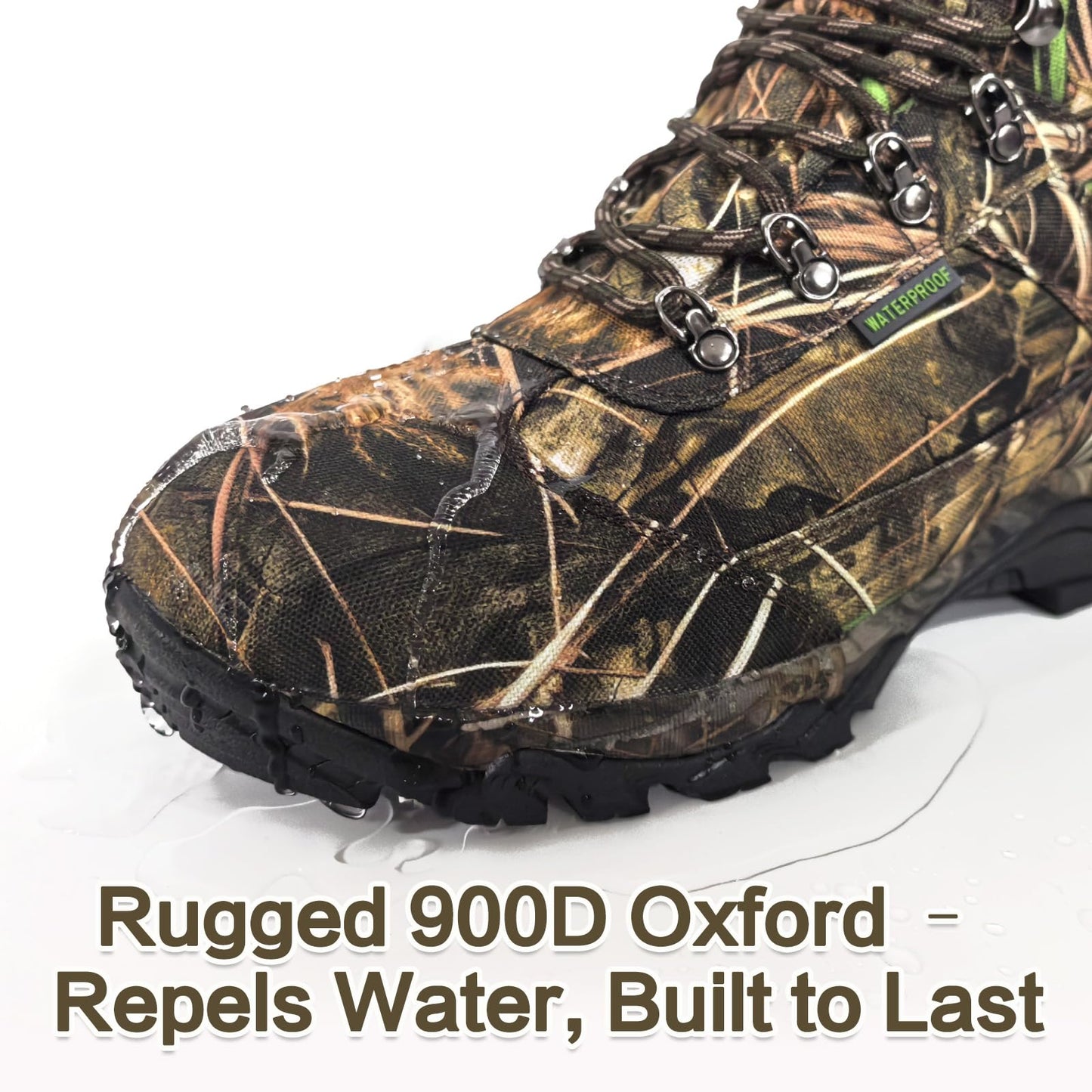 8 Fans Hunting Boots for Men, 800g Thinsulate Insulated Waterproof Hunting Shoes, Lightweight Anti-Slip Outdoor Boots for Cold Weather, Hiking, Fishing Size 9