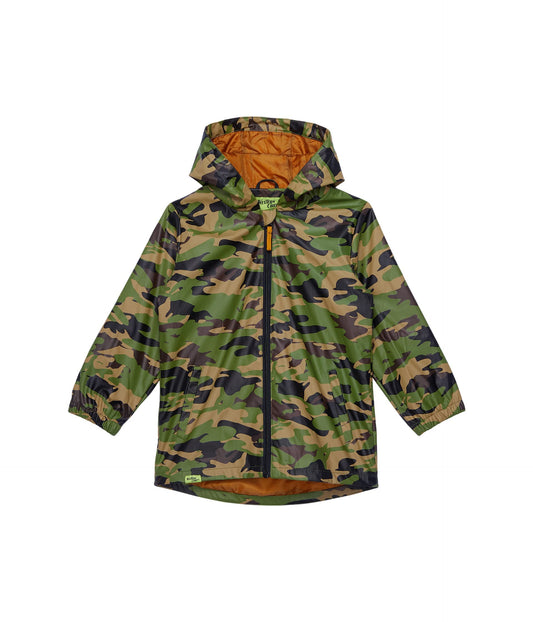 Western Chief Boy's Brush Camo Raincoat (Toddler/Little Kids) Olive 6 Little Kid