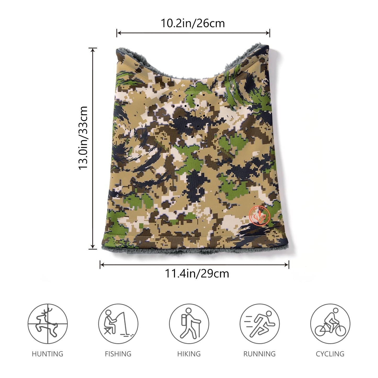 BASSDASH Unisex Winter Neck Gaiter Warmer Insulated Fleece Hunting Face Mask Water Resistant for Fishing Hiking Skiing