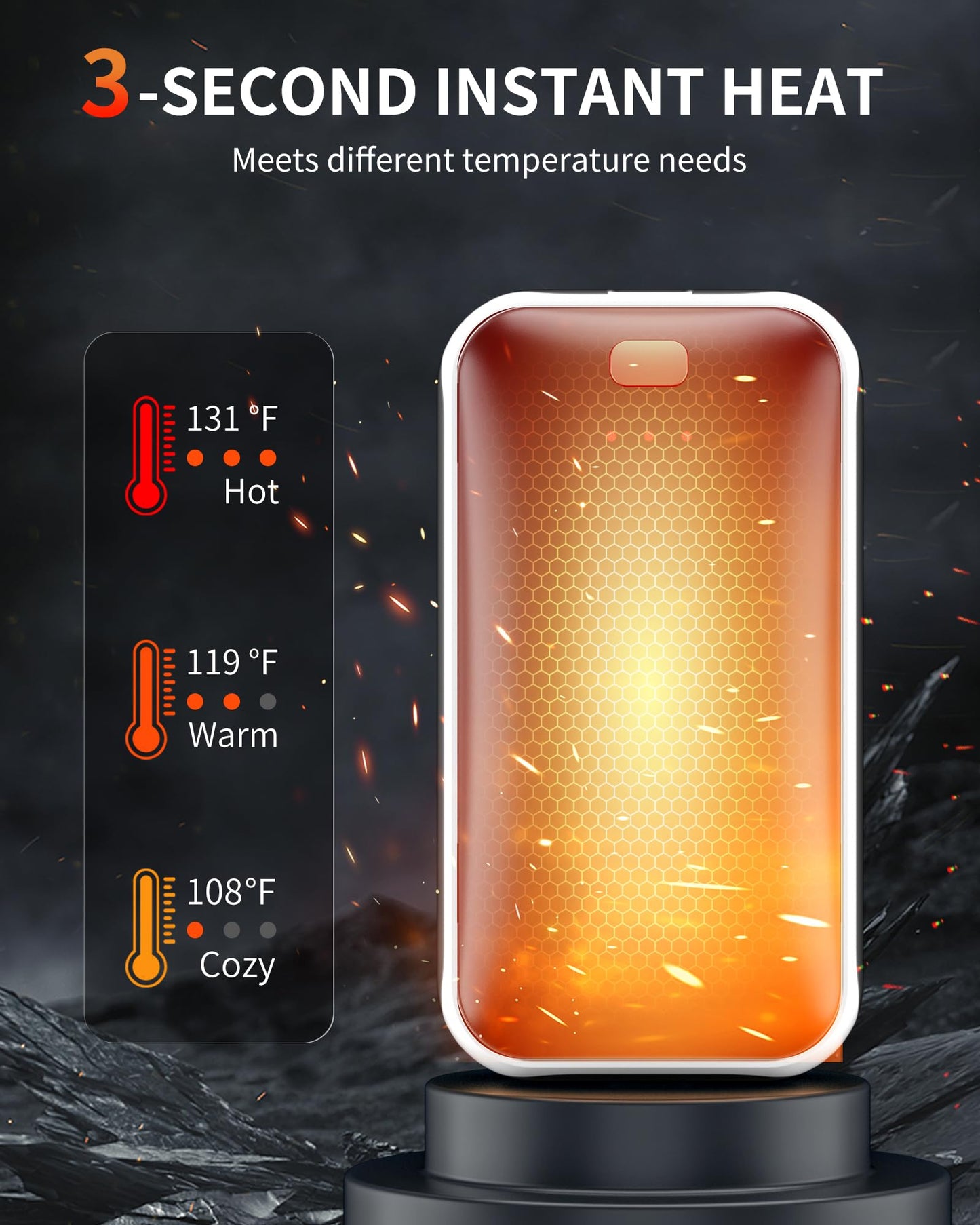 Lerat Hand Warmers Rechargeable, 2 Pack Electric Hand Warmer, Reusable Portable Pocket Heater USB Handwarmers, Gifts for Men, Women, Indoor, Outdoor, Hiking, Skiing, Camping, Hunting Accessories