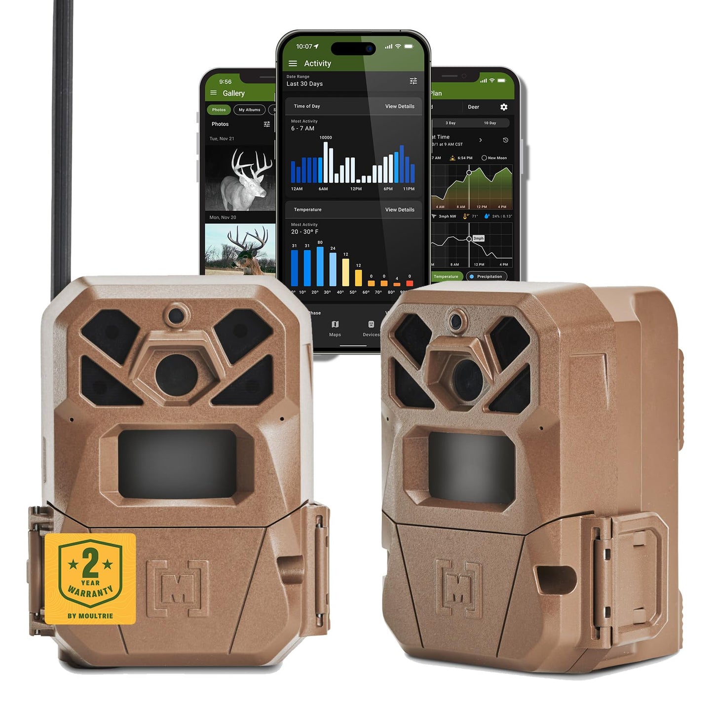 Moultrie Edge 2 Cellular Trail Camera - Auto Connect Nationwide 4G LTE - On Demand 36MP Photo - 1080P Video with HD Audio - 100 Ft Detection Range - Low Glow Flash